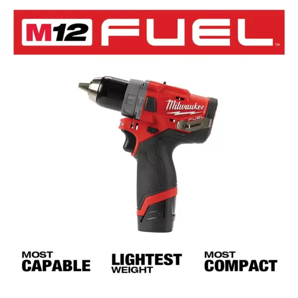 Milwaukee M12 FUEL 12-Volt Li-Ion Brushless Cordless Hammer Drill and Impact Driver Combo Kit (2-Tool)w/ M12 Multi-Tool