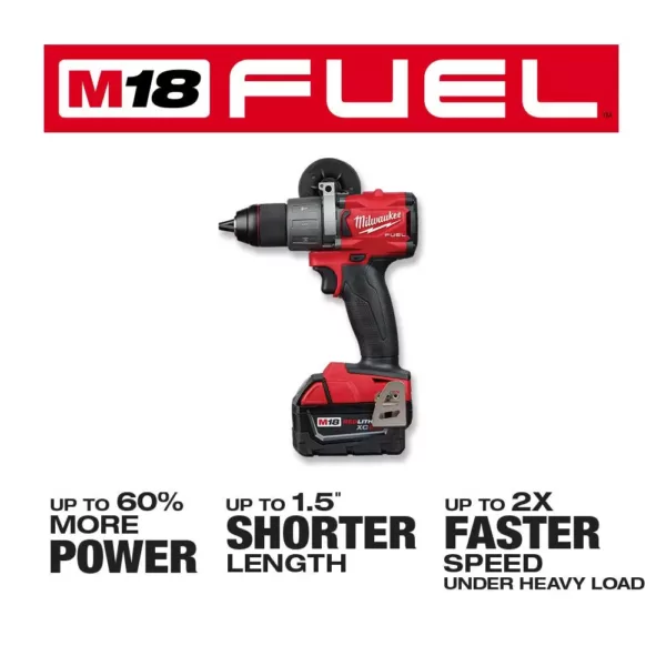 Milwaukee M18 FUEL 18-Volt Lithium-Ion Brushless Cordless Hammer Drill and Impact Driver Combo Kit (2-Tool) with Impact Wrench