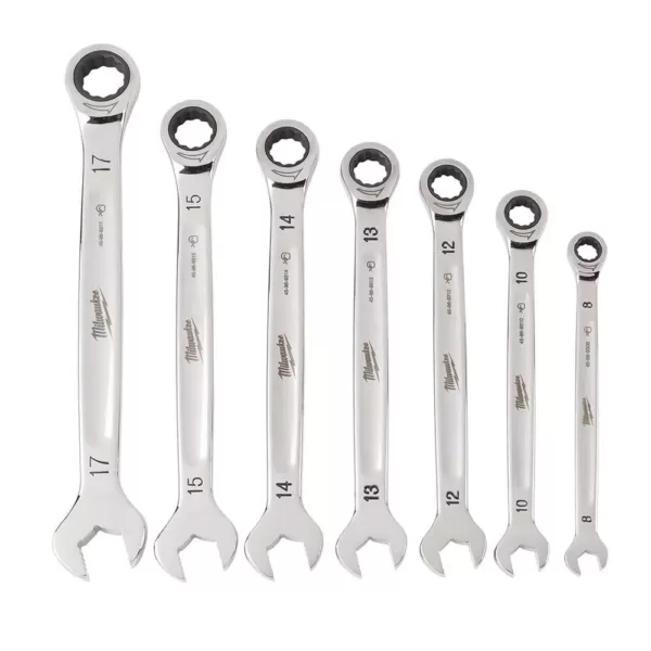 Milwaukee Metric Combination Ratcheting Wrench Mechanics Tool Set (7-Piece)