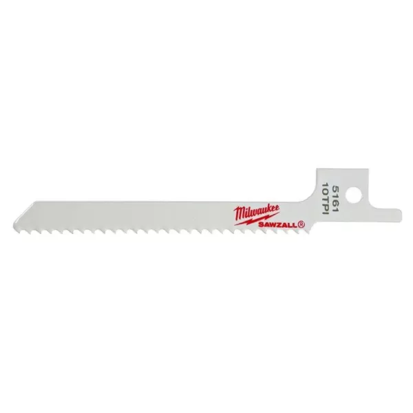 Milwaukee 3-5/8 in. 10 Teeth per in. Metal Cutting SAWZALL Reciprocating Saw Blades (5 Pack)