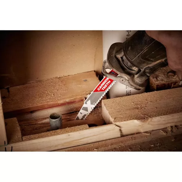 Milwaukee 6 in. 5 TPI AX Carbide Teeth Demo Nail Embedded Wood Cutting SAWZALL Reciprocating Saw Blade (1-Pack)