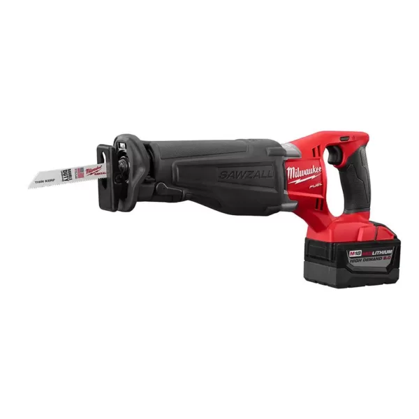 Milwaukee M18 FUEL 18-Volt Lithium-Ion Brushless Cordless Sawzall Reciprocating Saw Kit with Carbide Teeth The AX SAWZALL Blade