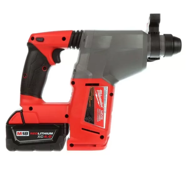 Milwaukee M18 FUEL 18-Volt Lithium-Ion Brushless Cordless 1 in. SDS-Plus Rotary Hammer Kit with Two 5.0Ah Batteries, Hard Case