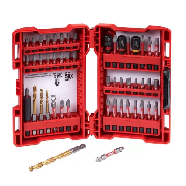 Milwaukee SHOCKWAVE Impact Duty Driver Steel Bit Set and SHOCKWAVE Impact Duty Titanium Drill Bit Set (73-Piece)