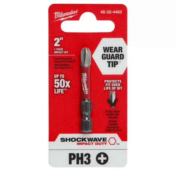 Milwaukee Shockwave #3 Philips 2 in. Power Bit