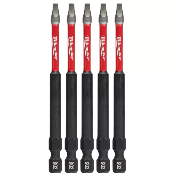 Milwaukee SHOCKWAVE Square #2 3.5 in. Impact Duty Steel Screwdriver Bit (5-Pack)