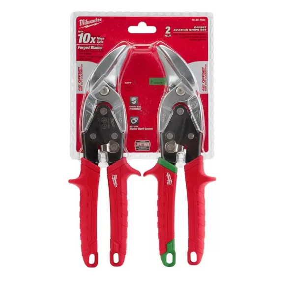 Milwaukee Left and Right Offset Aviation Snips (2-Pack)