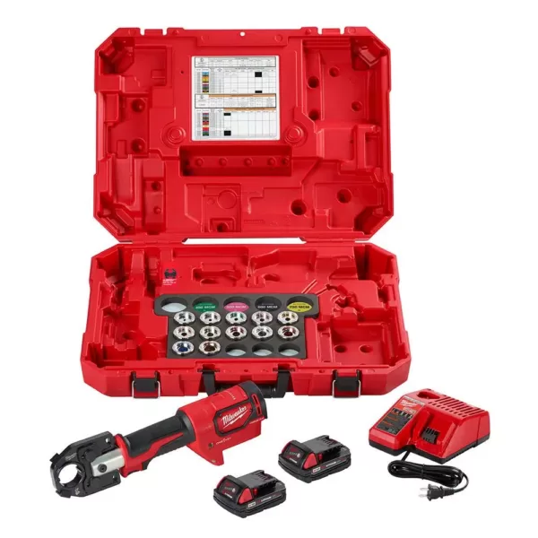 Milwaukee M18 18-Volt Lithium-Ion Cordless FORCE LOGIC 600 MCM Crimper Kit with #8 350 MCM Al Dies 350 MCM Al