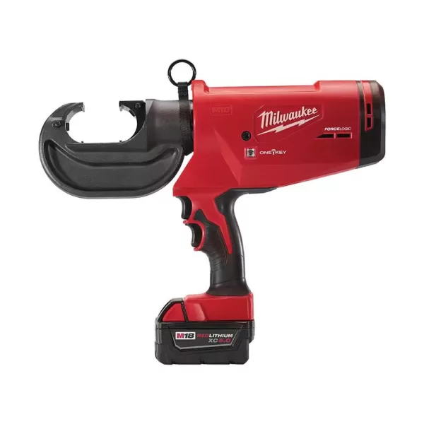 Milwaukee M18 18-Volt Lithium-Ion Cordless FORCE LOGIC 750 MCM Crimper Kit with EXACT #6 750 MCM Al Dies and M18 FUEL Combo Kit