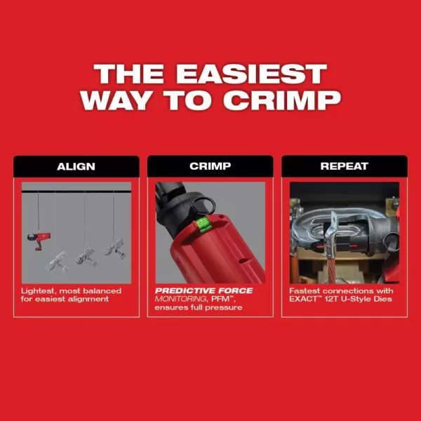 Milwaukee M18 18-Volt Lithium-Ion Cordless FORCE LOGIC 750 MCM Crimper Kit with EXACT #6 750 MCM Cu Dies