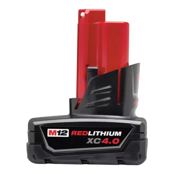 Milwaukee M12 12-Volt Lithium-Ion Cordless 3/8 in. Crown Stapler with 4.0 Ah M12 Battery