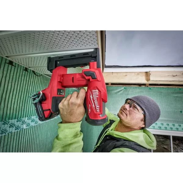 Milwaukee M18 FUEL 18-Volt Lithium-Ion Brushless Cordless 18-Gauge 1/4 in. Narrow Crown Stapler Kit w/ Battery 2Ah, Charger & Bag