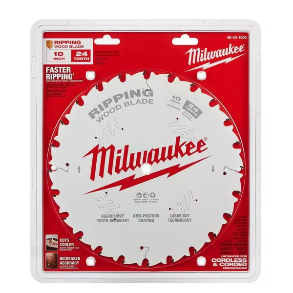 Milwaukee 10 in. x 24-Tooth Ripping Circular Saw Blade