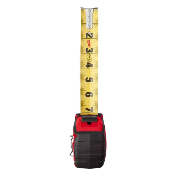 Milwaukee 25 ft. x 1.3 in. W Blade Tape Measure with 14 ft. Standout with 16 ft. Compact Auto Lock Tape Measure