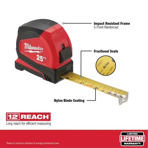 Milwaukee 8 m/26 ft. Compact Tape Measure