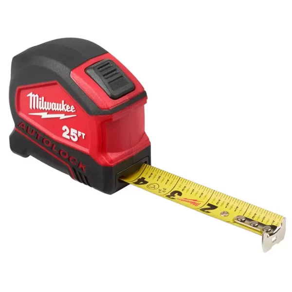 Milwaukee 25 ft. Compact Auto Lock Tape Measure