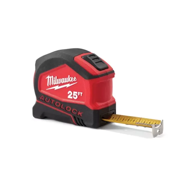 Milwaukee 25 ft. Compact Auto Lock Tape Measure (2-Pack)