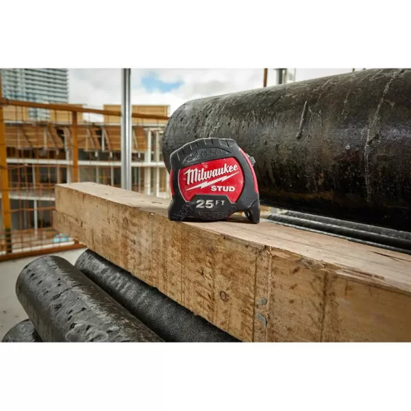 Milwaukee 25 ft. x 1.3 in. Gen II STUD Tape Measure with 14 ft. Standout with Fastback Compact Folding Utility Knife