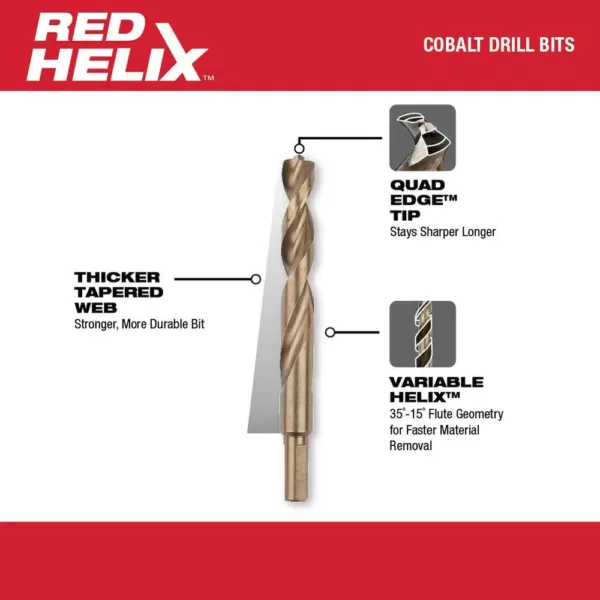 Milwaukee 1/2 in. Cobalt Red Helix Twist Drill Bit