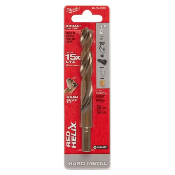 Milwaukee 1/2 in. Cobalt Red Helix Twist Drill Bit