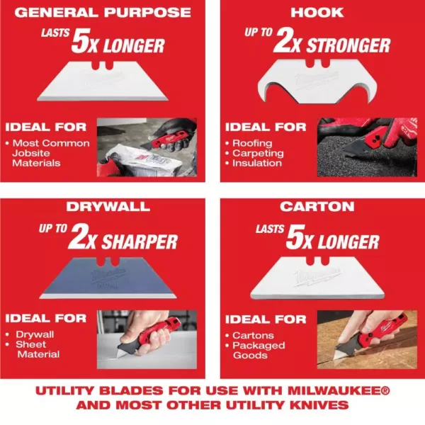 Milwaukee Slide-Out Utility Knife with General Purpose Blade Storage