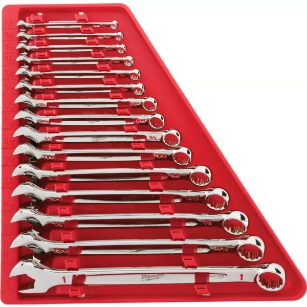 Milwaukee Combination SAE Wrench Mechanics Tool Set (15-Piece)