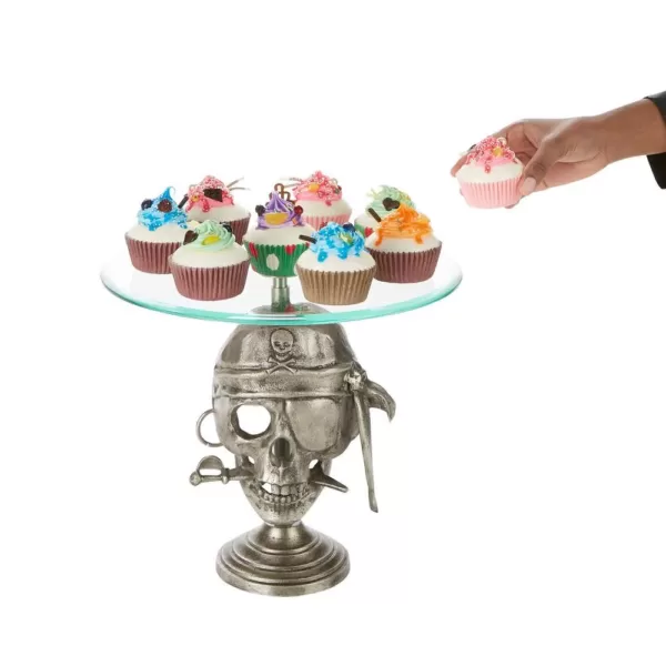 Mind Reader 21 in. Tier Silver Metal Cake Stand Party Cake Display, Cupcake Display