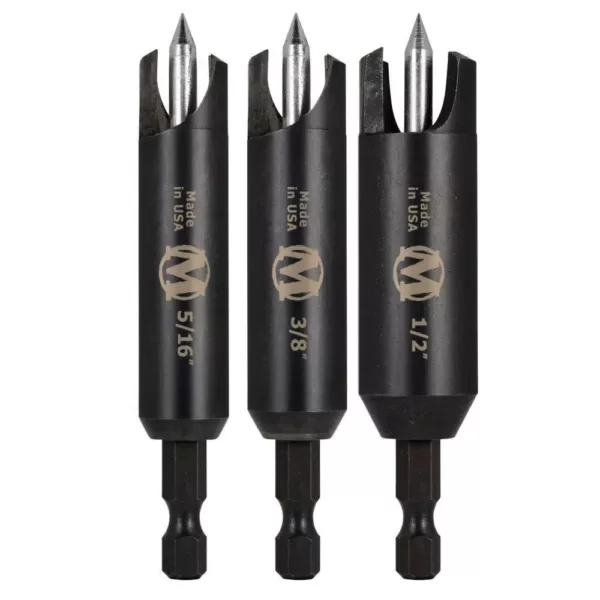 Montana Brand Self-Centering Plug Cutter Set (3-Piece)