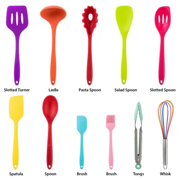 MegaChef Mulit-Color Silicone Cooking Utensils (Set of 12)