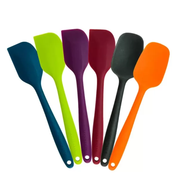 Ovente Silicone Spatulas BPA-Free Premium with Stainless Steel Core Heat-Resistant, Non-Stick Dishwasher Safe, Multi-Color