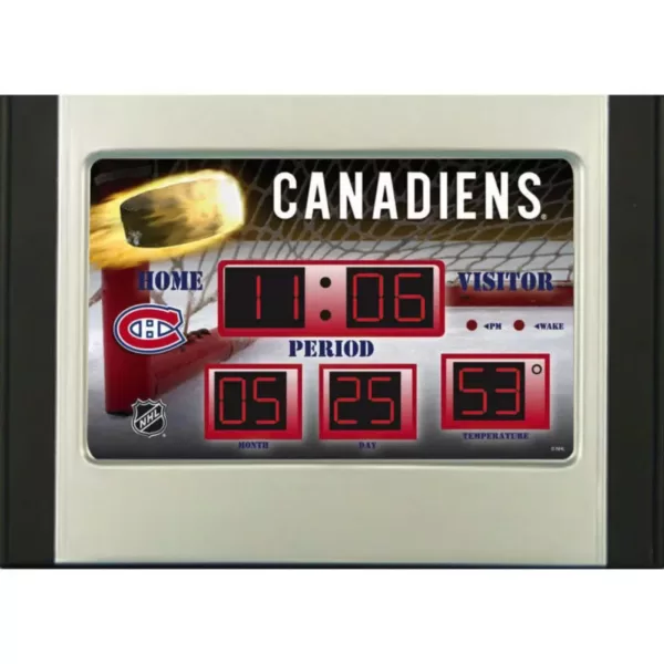 Team Sports America Montreal Canadiens NHL Multi-Color Scoreboard Alarm Clock