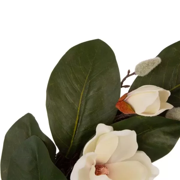 Glitzhome 24 in. Dia Artificial Magnolia Wreath