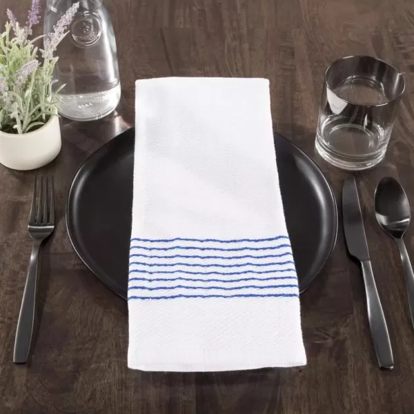 Lavish Home Multi-Color Diamond Weave Striped and Solid Color Cotton Kitchen Towel Set (8-Pieces)