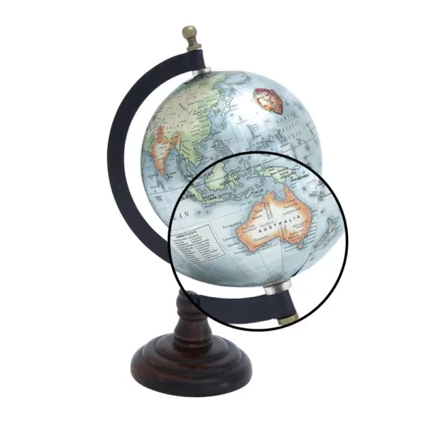 LITTON LANE Traditional Decorative Globe with Grooved Stand