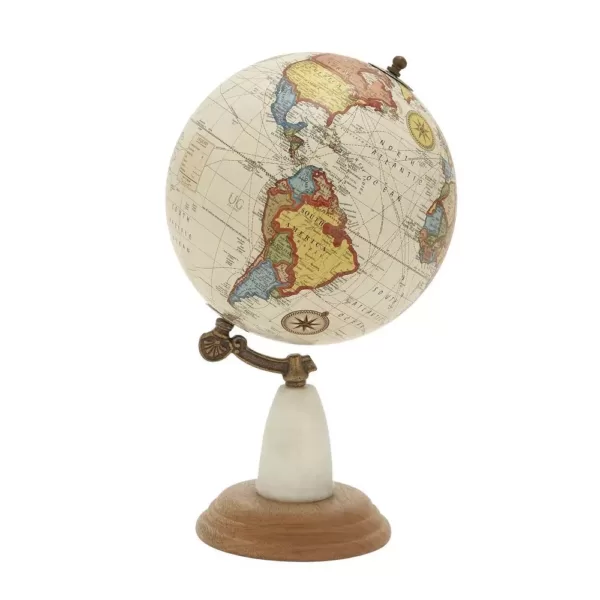 LITTON LANE 14 in. x 8 in. New Traditional Decorative Globe in Multi Colors