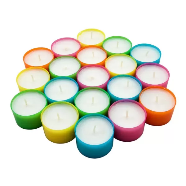 Stonebriar Collection Multicolor Tea Light Candles - 6 to 7 Hour Extended Burn Time (96-Pack)