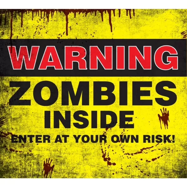 My Door Decor 7 ft. x 8 ft. Zombies Inside Halloween Garage Door Decor Mural for Single Car Garage