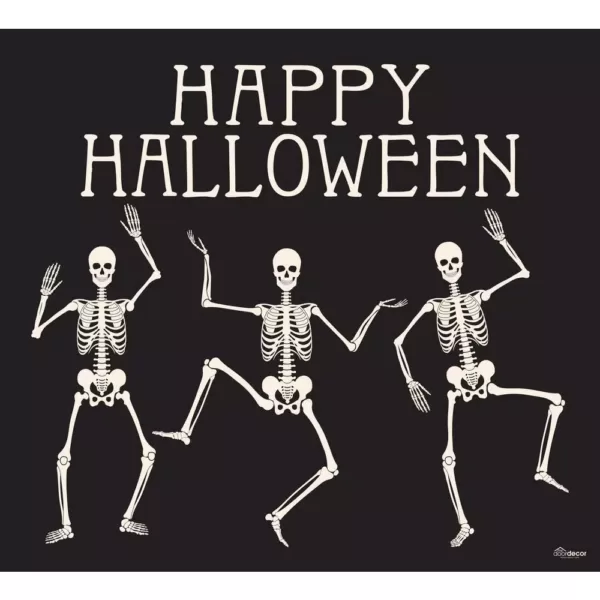 My Door Decor 7 ft. x 8 ft. Happy Halloween Skeletons Halloween Garage Door Decor Mural for Single Car Garage