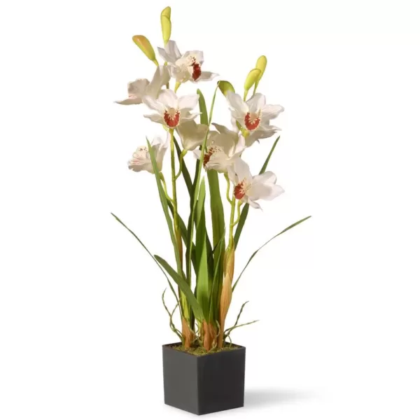 National Tree Company 33 in. White Orchid Flowers