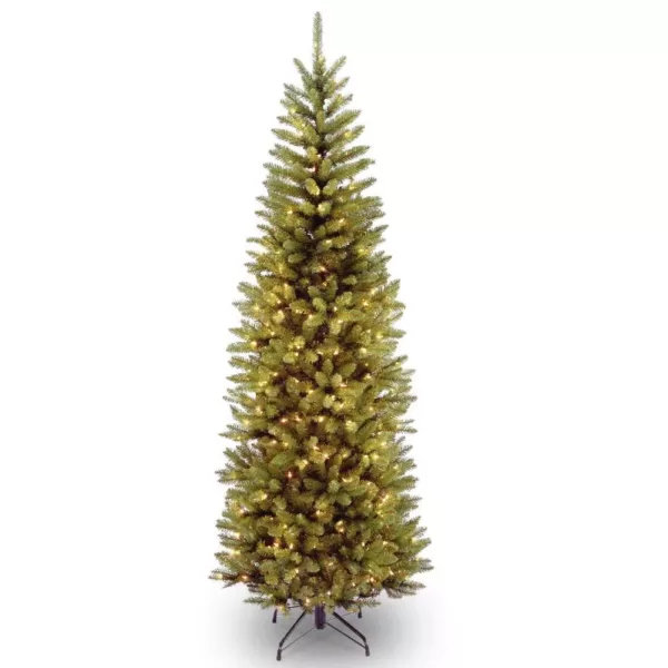 National Tree Company 9 ft. Kingswood Fir Pencil Artificial Christmas Tree with Clear Lights