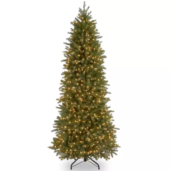 National Tree Company 12 ft. Jersey Fraser Fir Pencil Slim Artificial Christmas Tree with Clear Lights