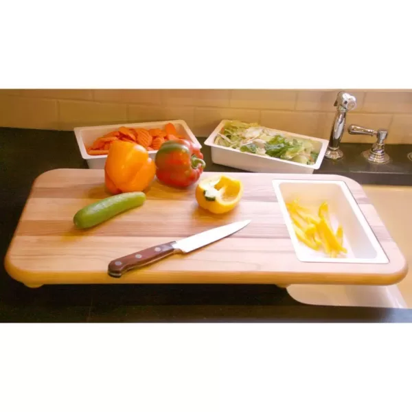 Catskill Craftsmen Hardwood Cutting Board with Cut 'n' Catch Removable Tray