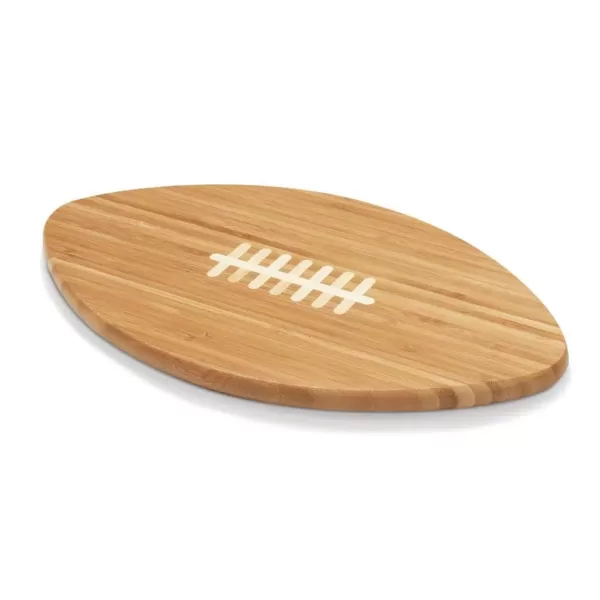 Picnic Time 16 in. x 8.8 in. Oval Bamboo Wood Football Cutting Board and Serving Tray