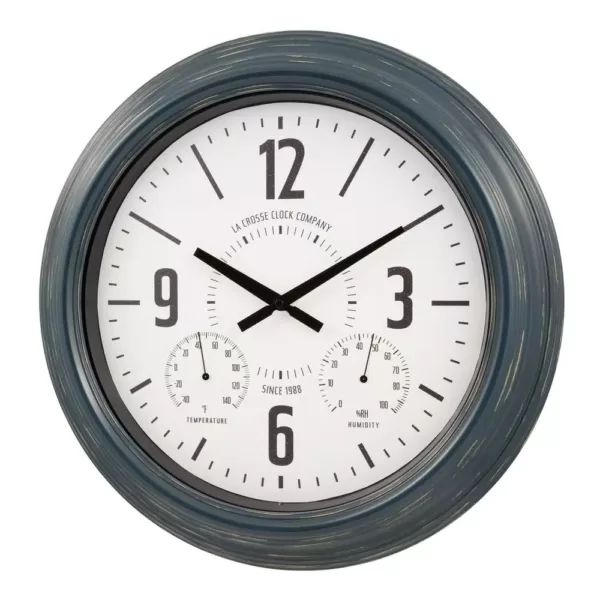 La Crosse Technology 18 In. Hamilton Indoor/Outdoor Metal Analog Quartz Clock