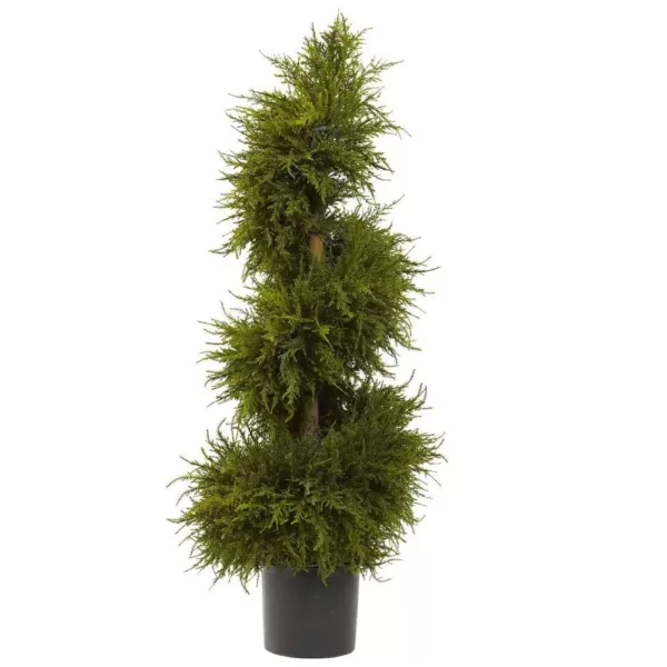 Nearly Natural 43 in. Cedar Spiral Topiary with Lights