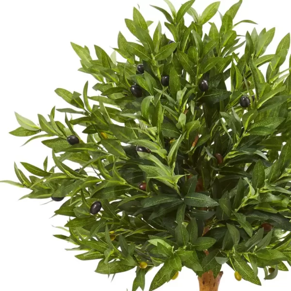 Nearly Natural 34 in. Indoor/Outdoor Olive Topiary Artificial Tree