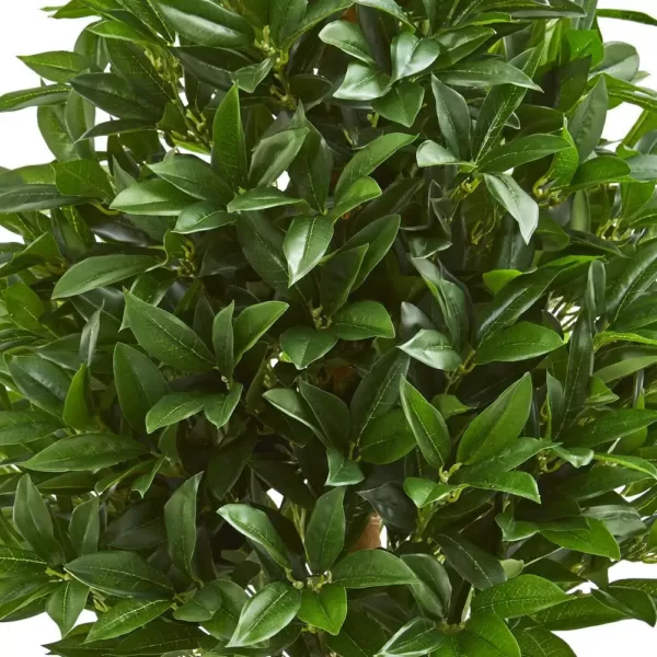 Nearly Natural 3 ft. Indoor/Outdoor Bay Leaf Artificial Topiary Tree