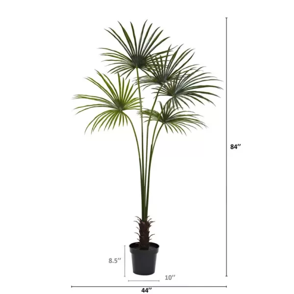 Nearly Natural 7 ft. UV Resistant Indoor/Outdoor Fan Palm Tree