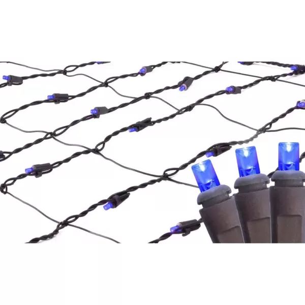 Northlight 2 ft. x 8 ft. Blue LED Net Style Tree Trunk Wrap Christmas Lights with Brown Wire