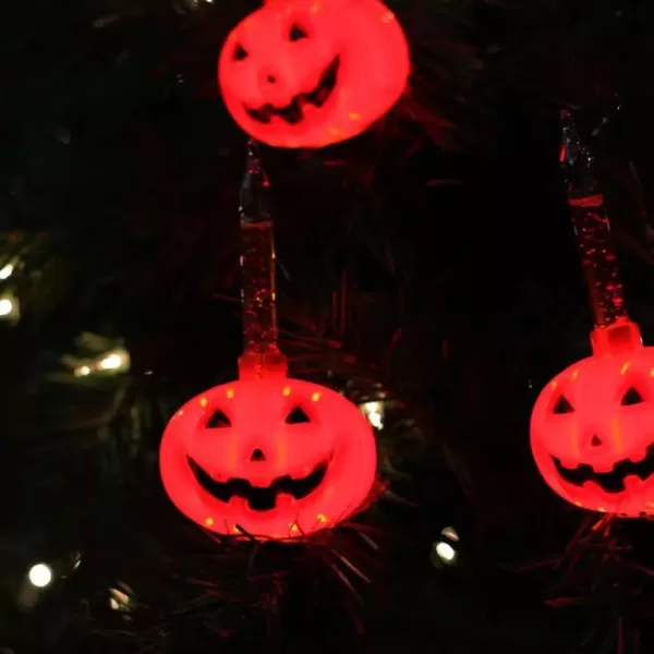 Northlight Orange Pumpkin Halloween Bubble Light Set (Set of 10)